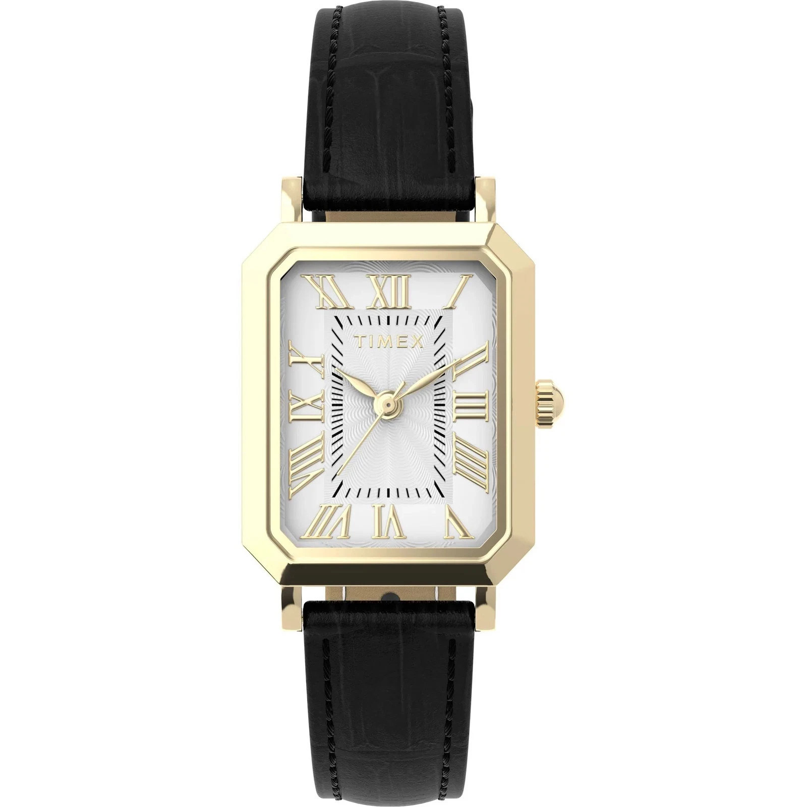 New Timex Vivienne Trend Gold Case Black Leather Band Women’s Watch TW2Y71900