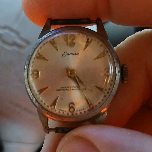 Endura Shock Protected Manual Wind Shock-Protected Water Resistant Silver Dial