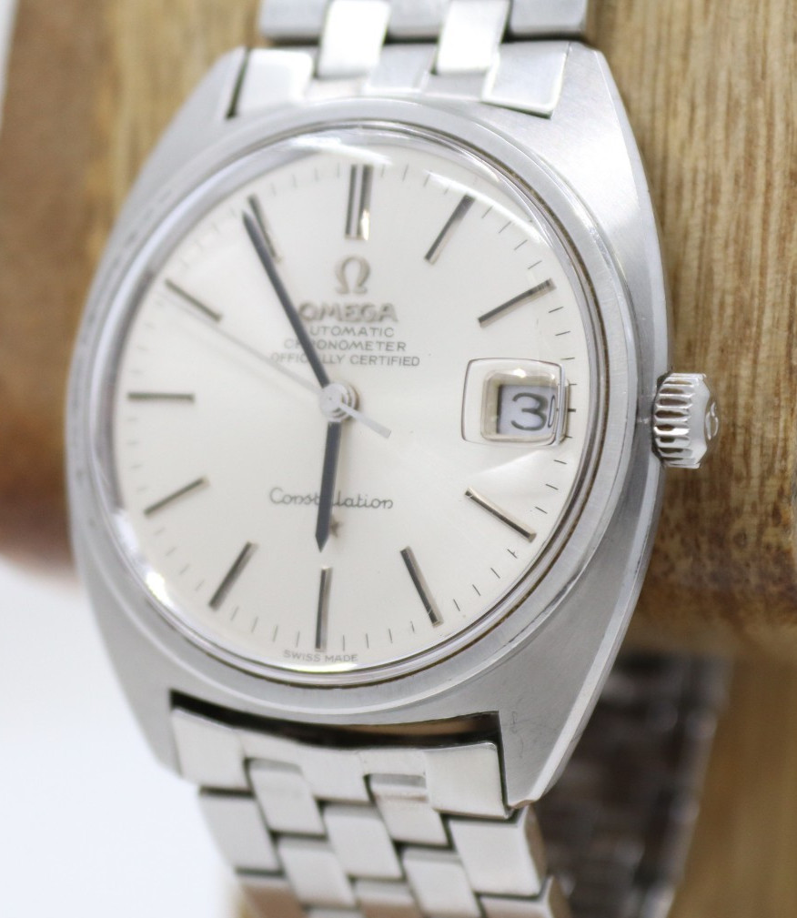 Omega Constellation 168.017 Linen Dial Stainless Steel Watch