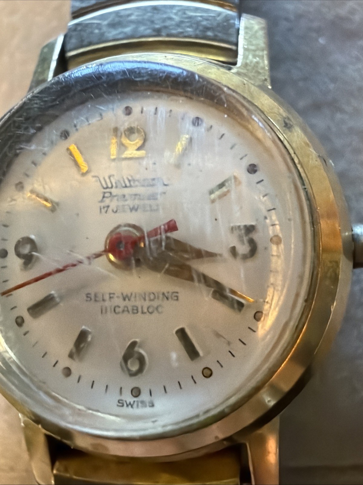 AO90 VTG Lady Automatic Waltham Premier Self-Wind Watch Parts Repair Runs On-Off