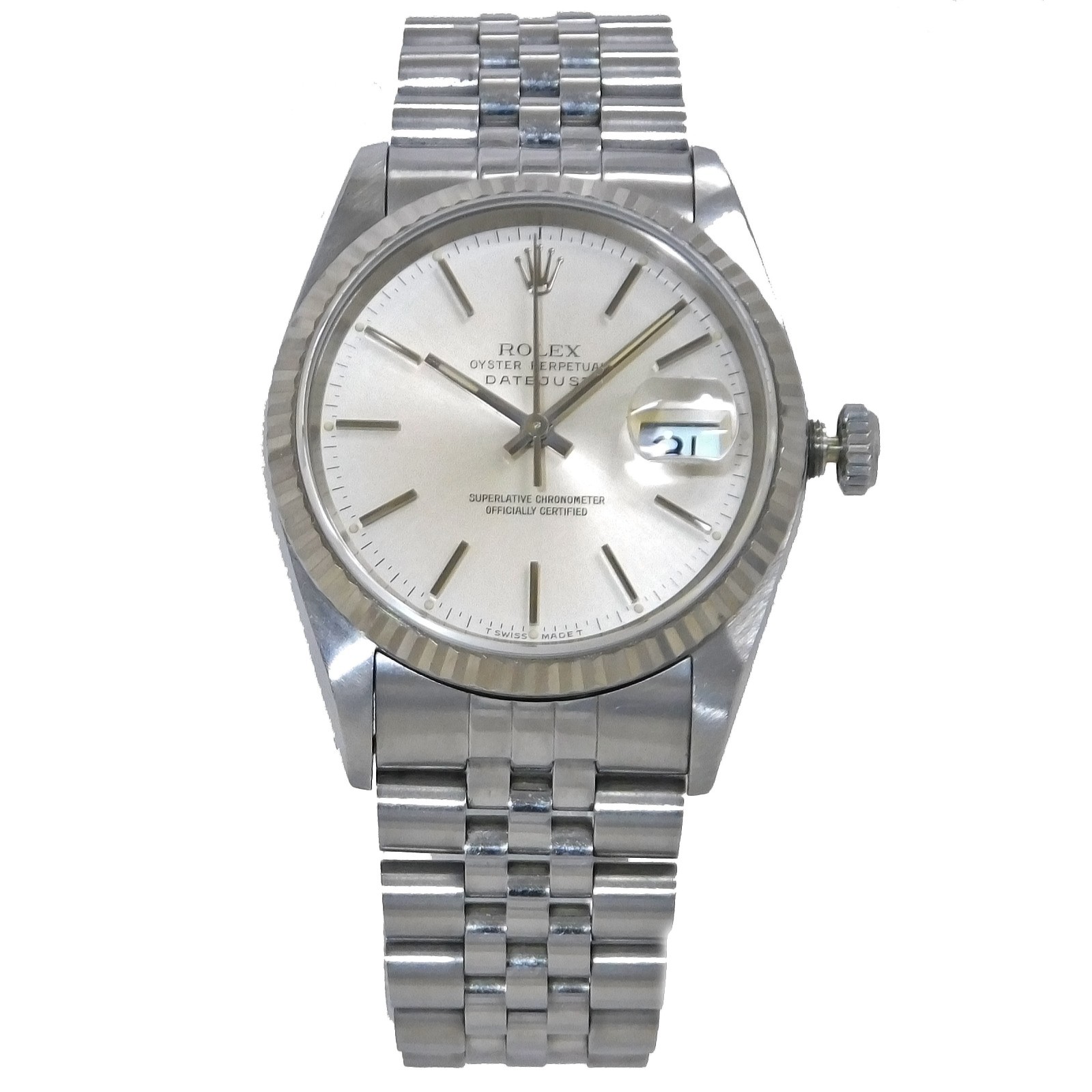 ROLEX Datejust 16234 White Gold S. Steel Automatic Men’s Watch #1457B