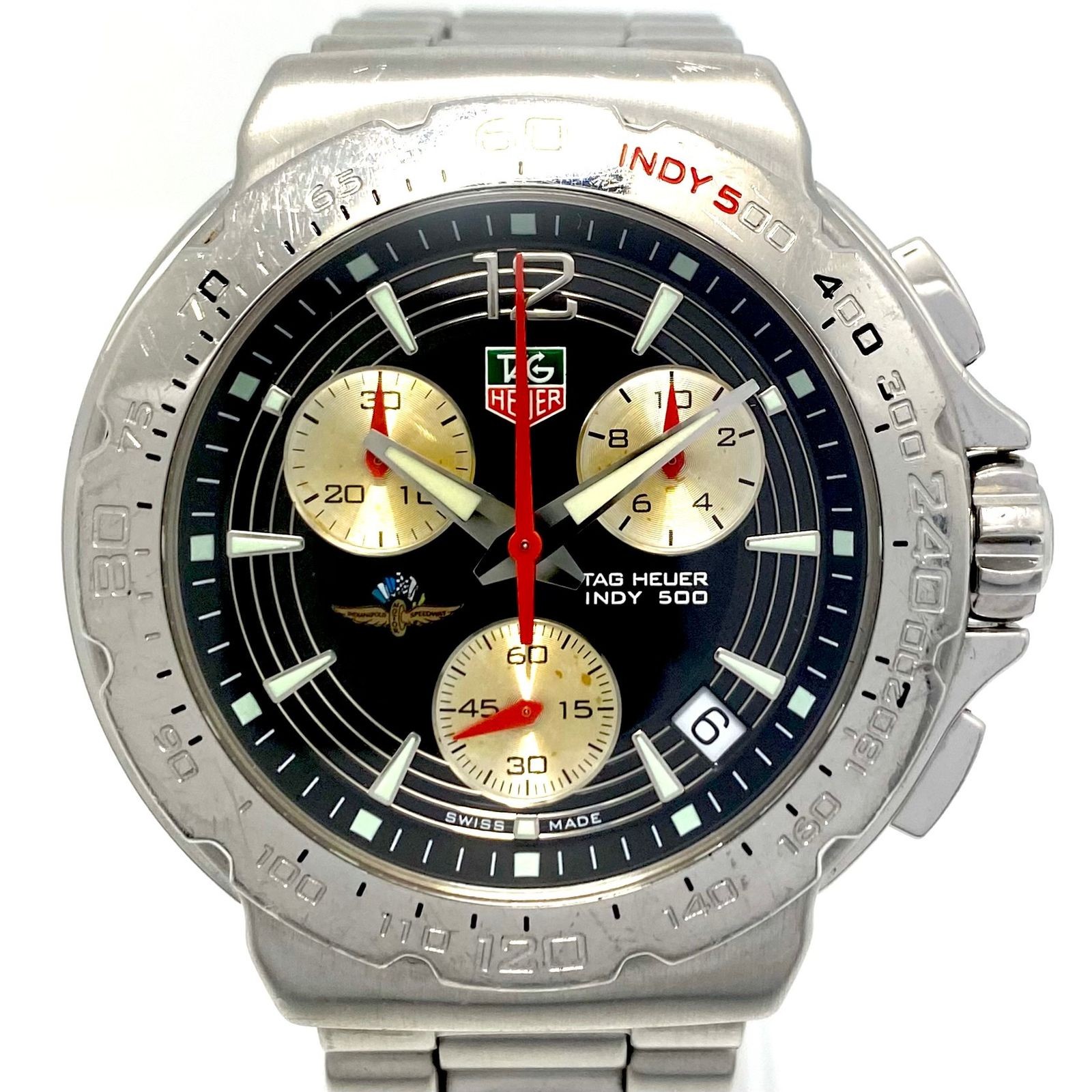 TAG HEUER Formula 1 Indy 500 CAC111B Quartz Chronograph Black 200m WR Used