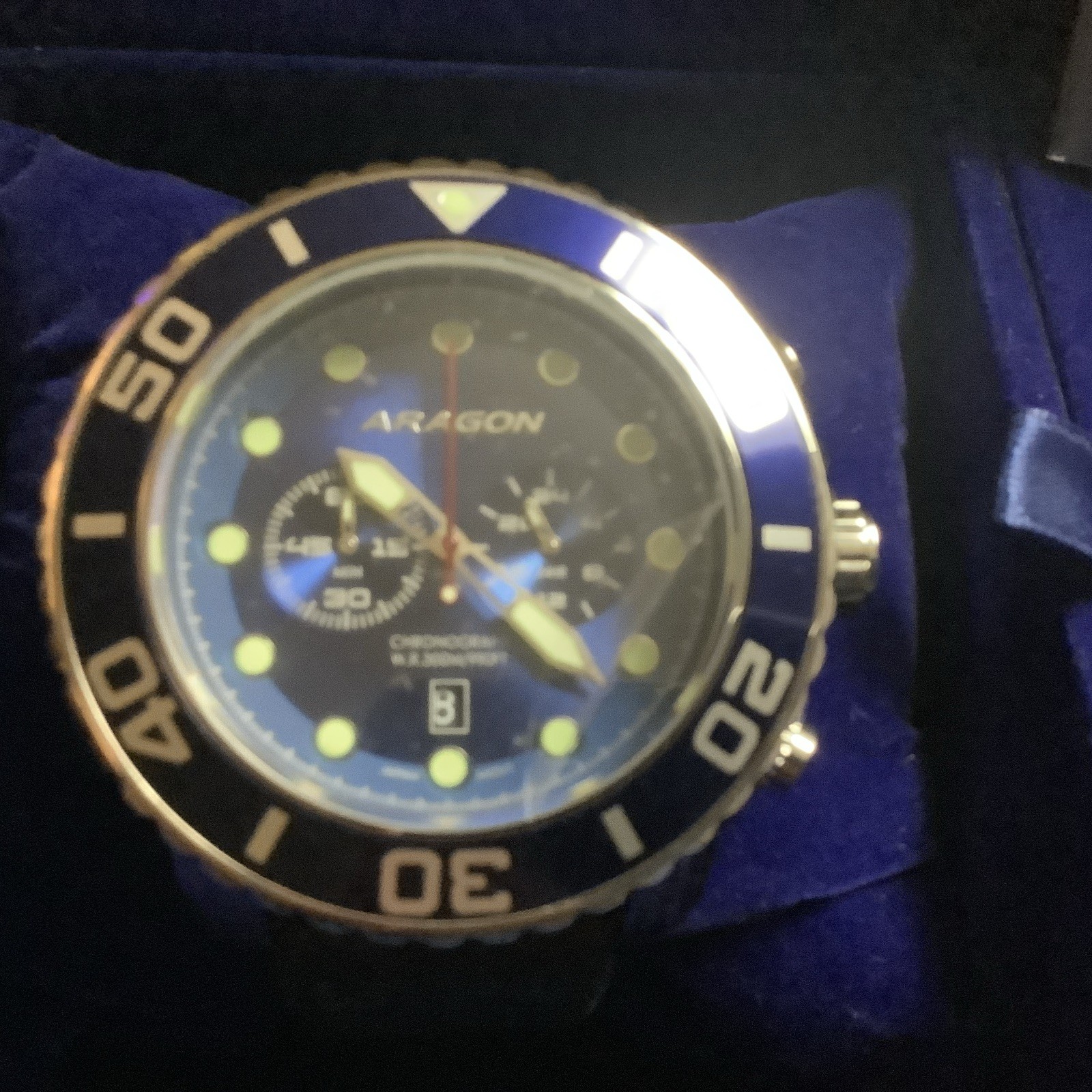 Aragon SII-VK64 A175 Gauge Cronograph Blue Dial