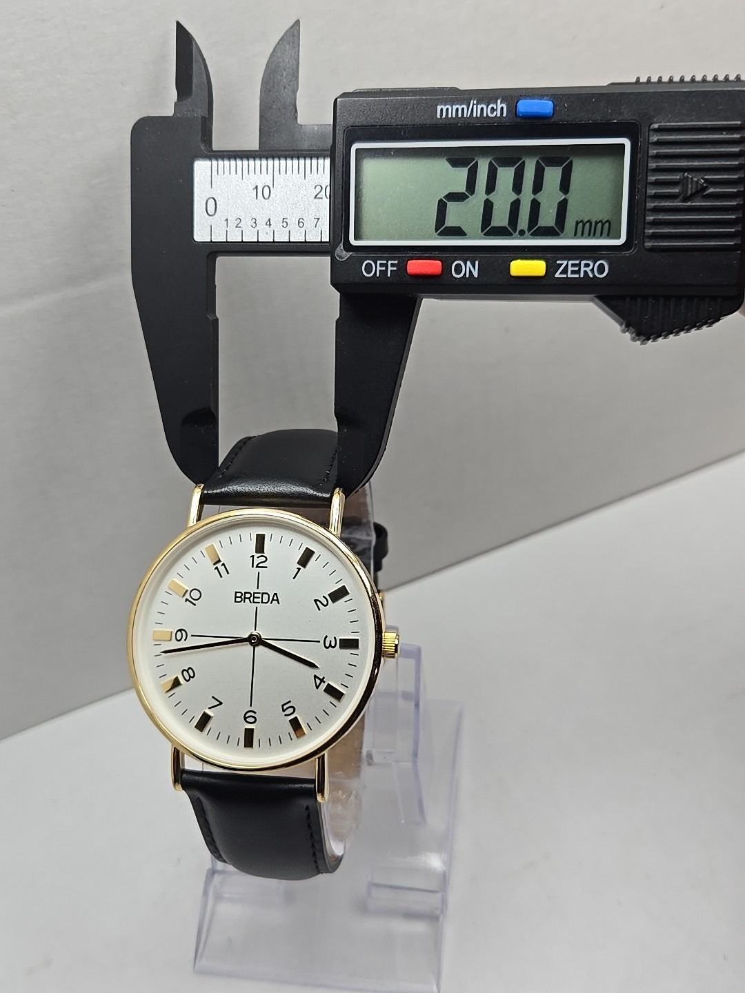 Breda Gold White Dial Quartz Unisex Watch Black Leather Strap New Battery Dallas