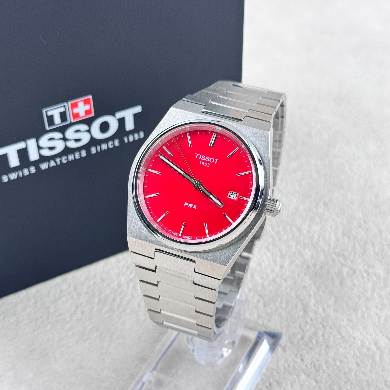 Tissot Classic PRX 40mm Red Dial Quartz Men’s Watch T137.410.11.421.00
