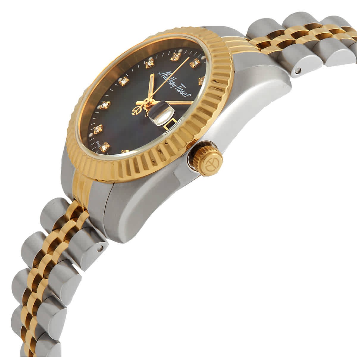Mathey-Tissot Mathy III MOP Quartz Black Dial Ladies Watch D910BN