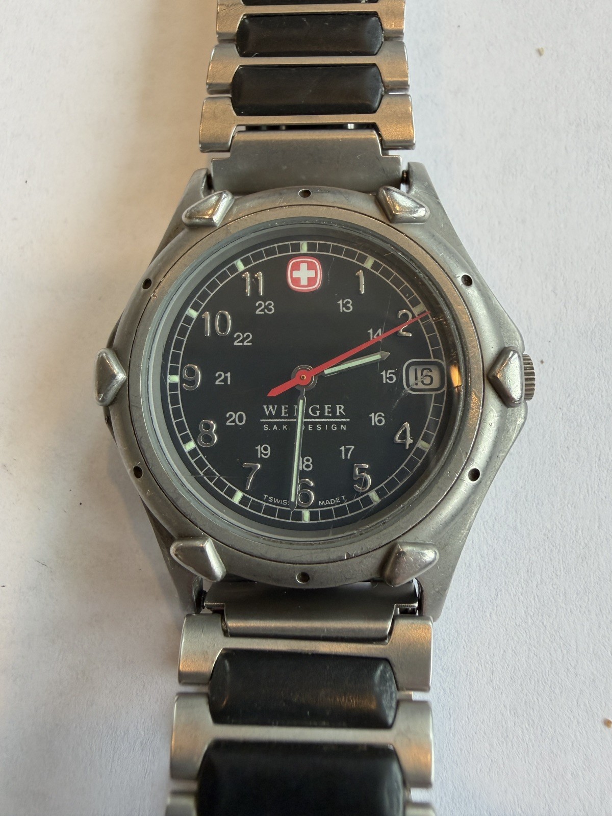 Men’s Wenger Military Field Army Swiss Cross Logo Vintage – New Battery