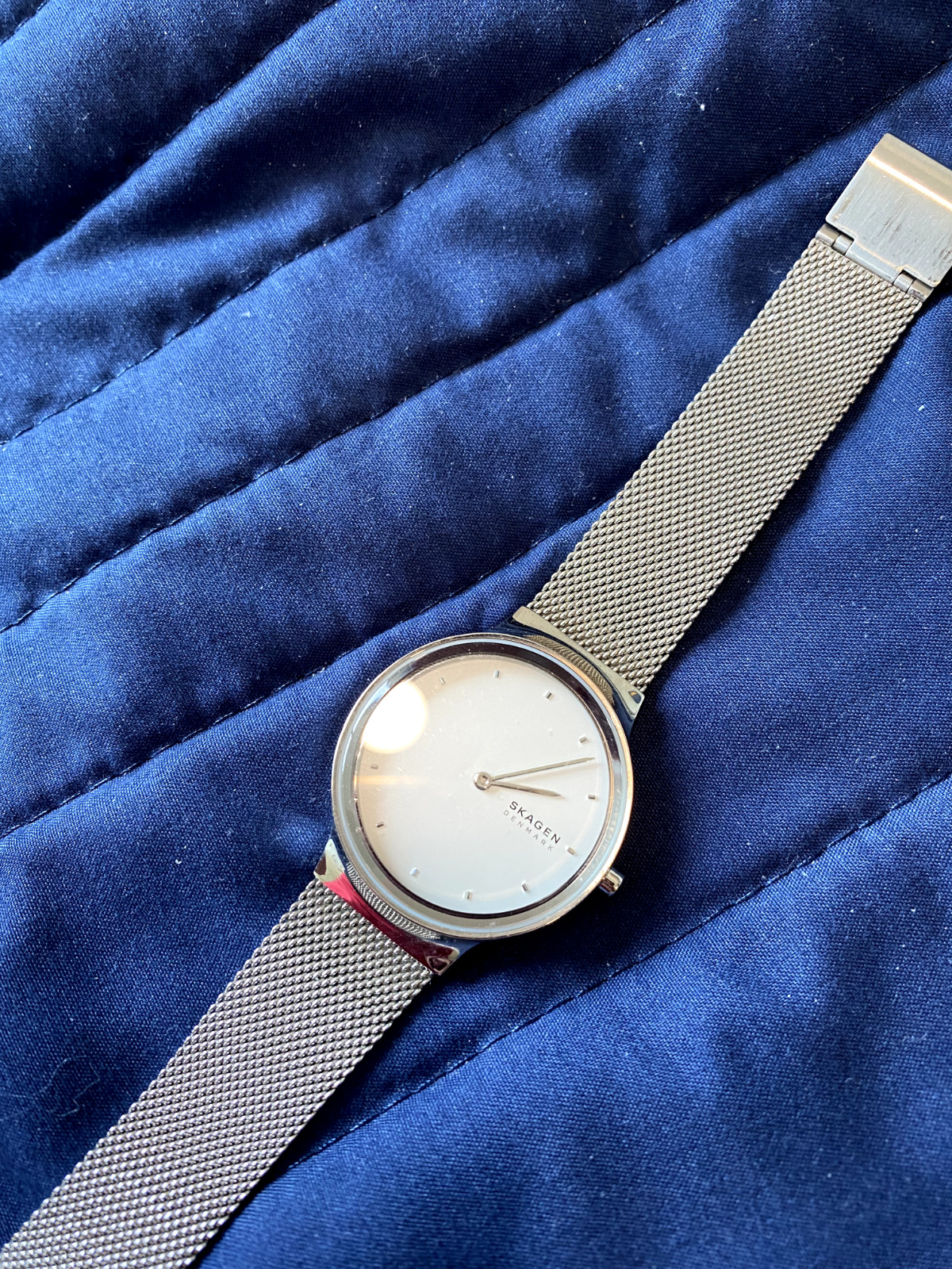 Skagen Denmark Womens’ Silver mesh band watch with adjustable clasp