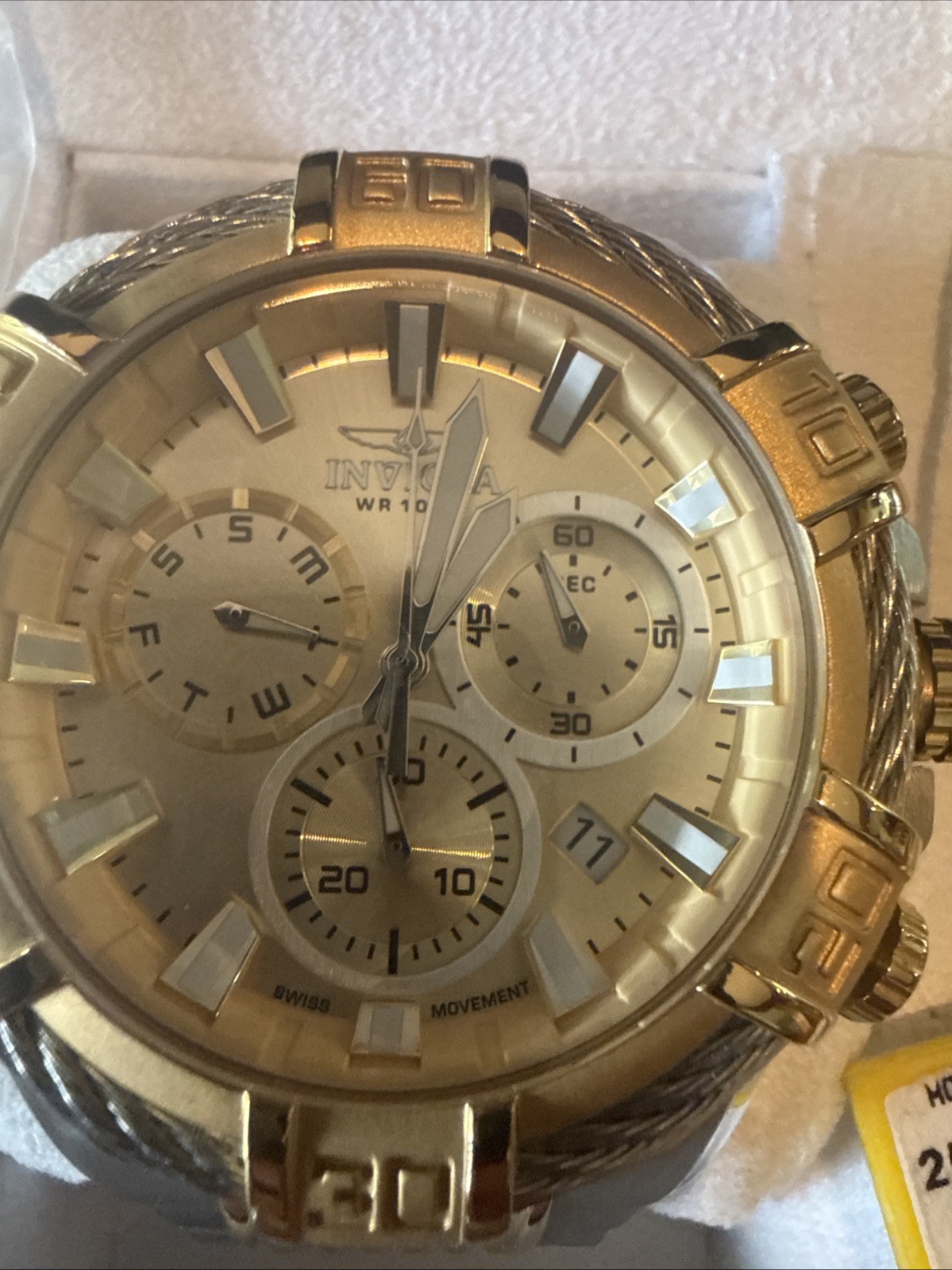 Invicta Men’s Bolt 25864 Chronograph 51mm Two-Tone Gold/silver Free Shipping