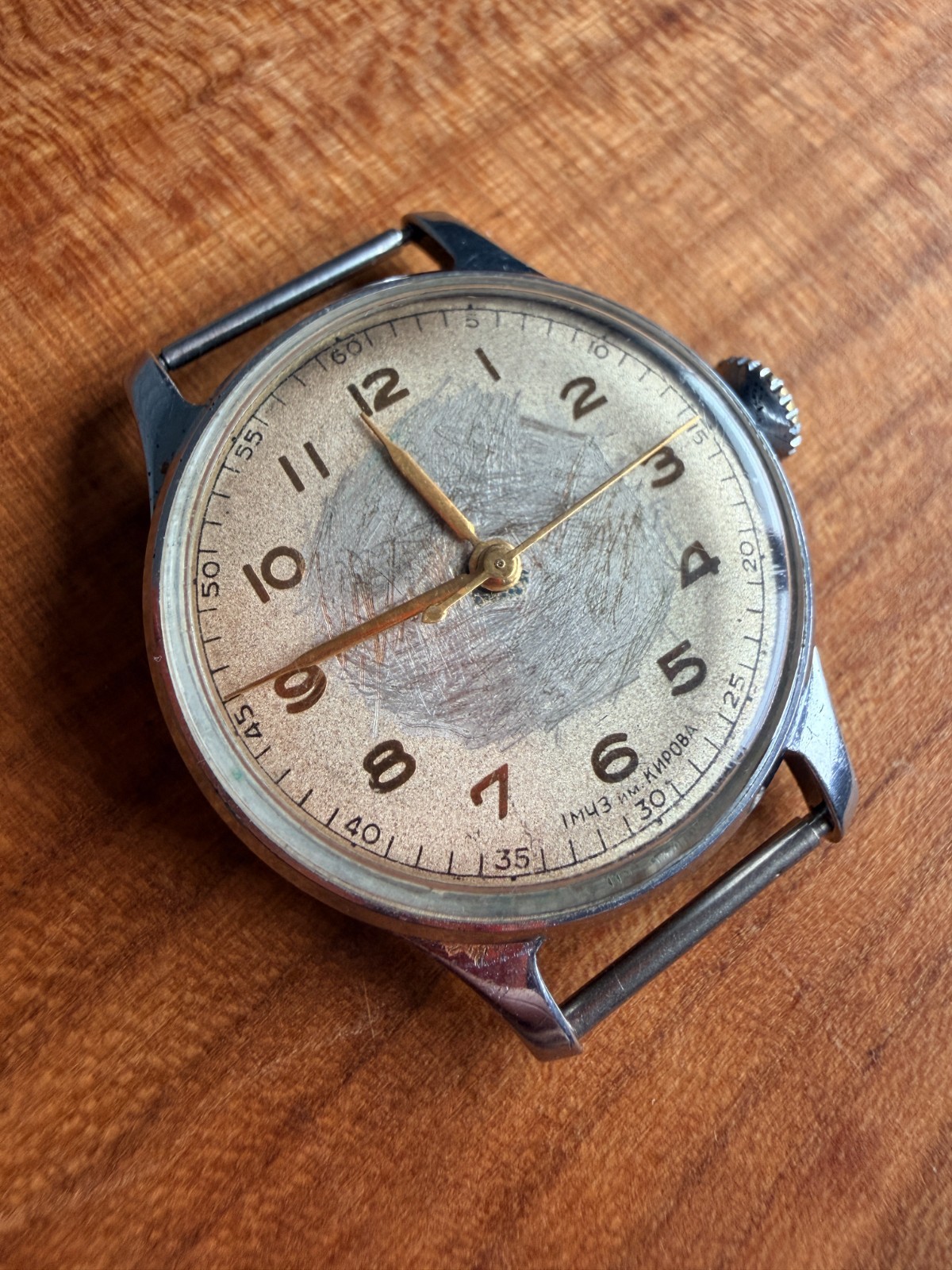 1955 Pobeda 1 MChZ Vintage Watch Central Second Soviet USSR Men Military 15 J