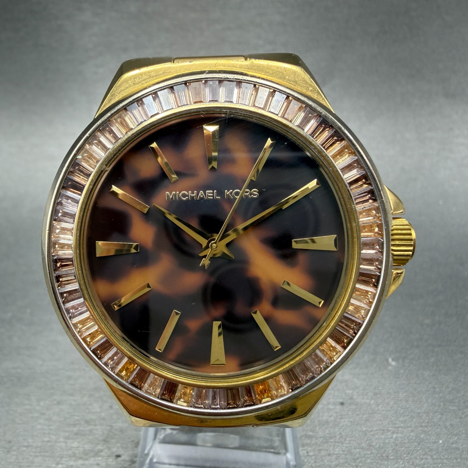 Michael Kors Gramercy Watch Women 45mm Brown Dial Gold Tone MK-5723 New Battery