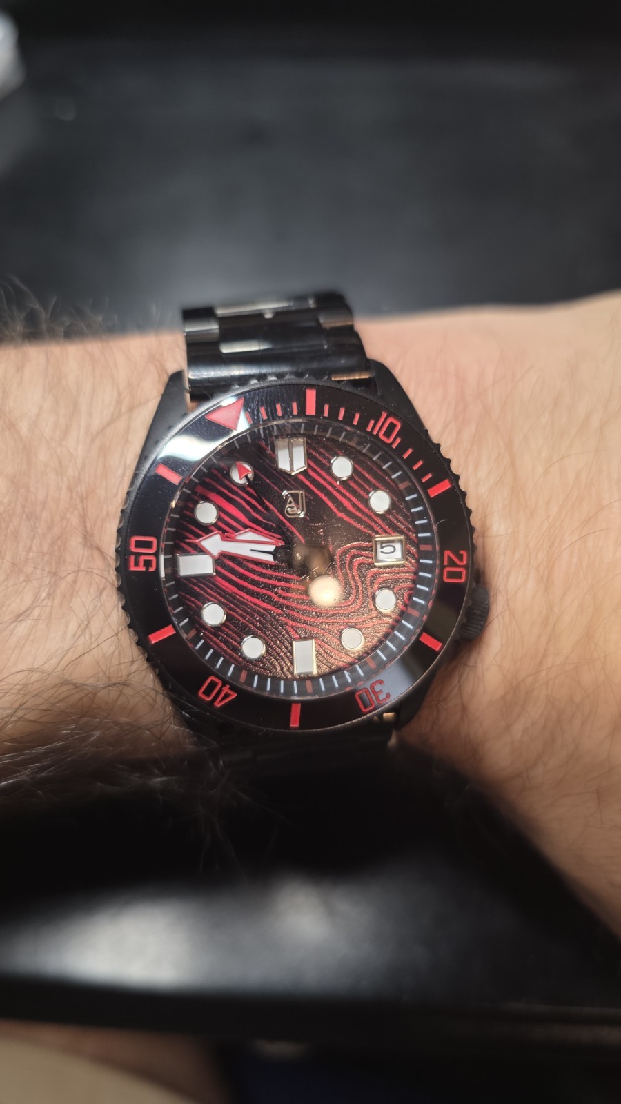 A. Jon Watch NH35 Automatic Watch 42.MM SKX Style Case, “The Dark Side”