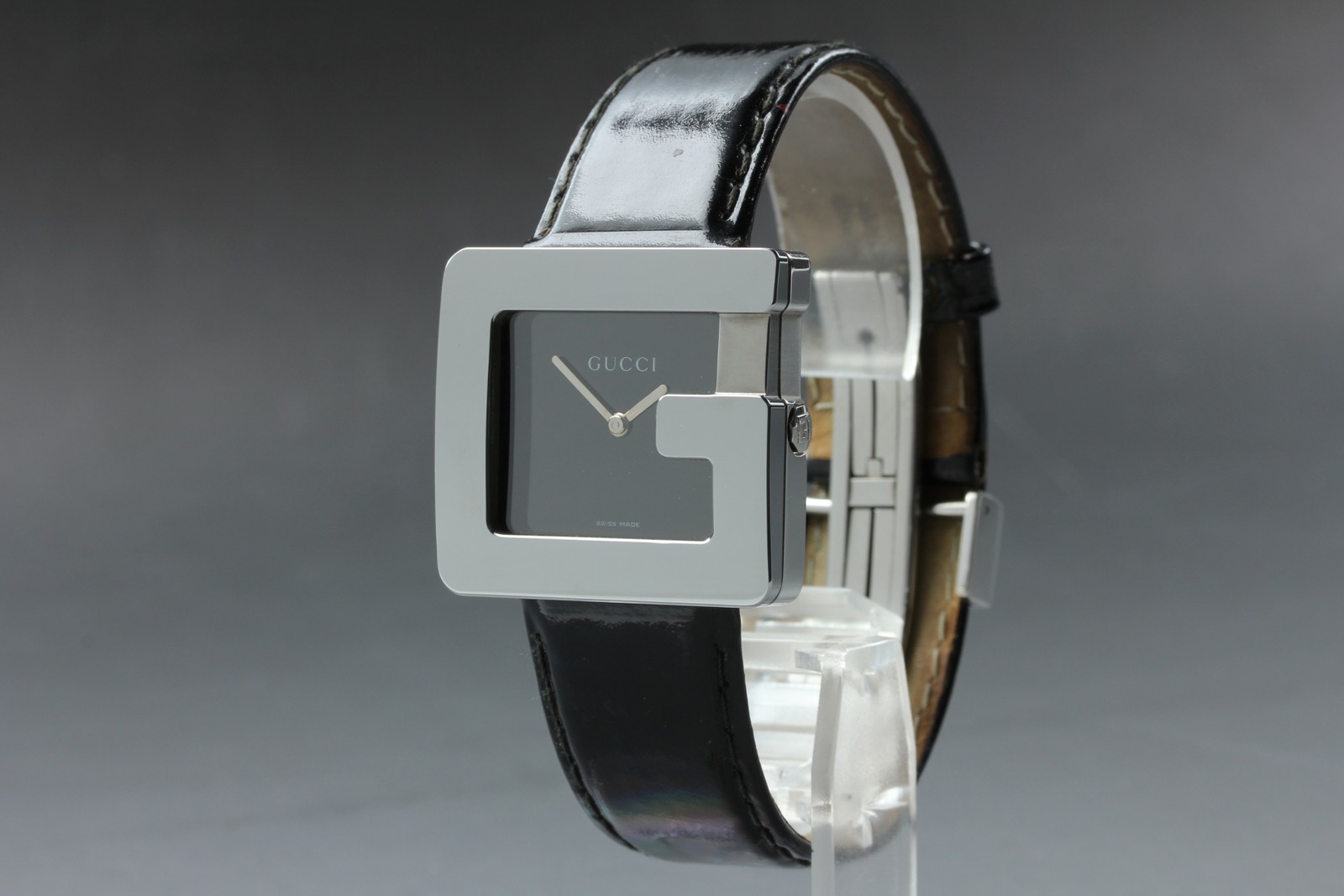 [N MINT /Full Set] GUCCI 3600M Black Dial Silver Square Quartz Men’s Watch JAPAN