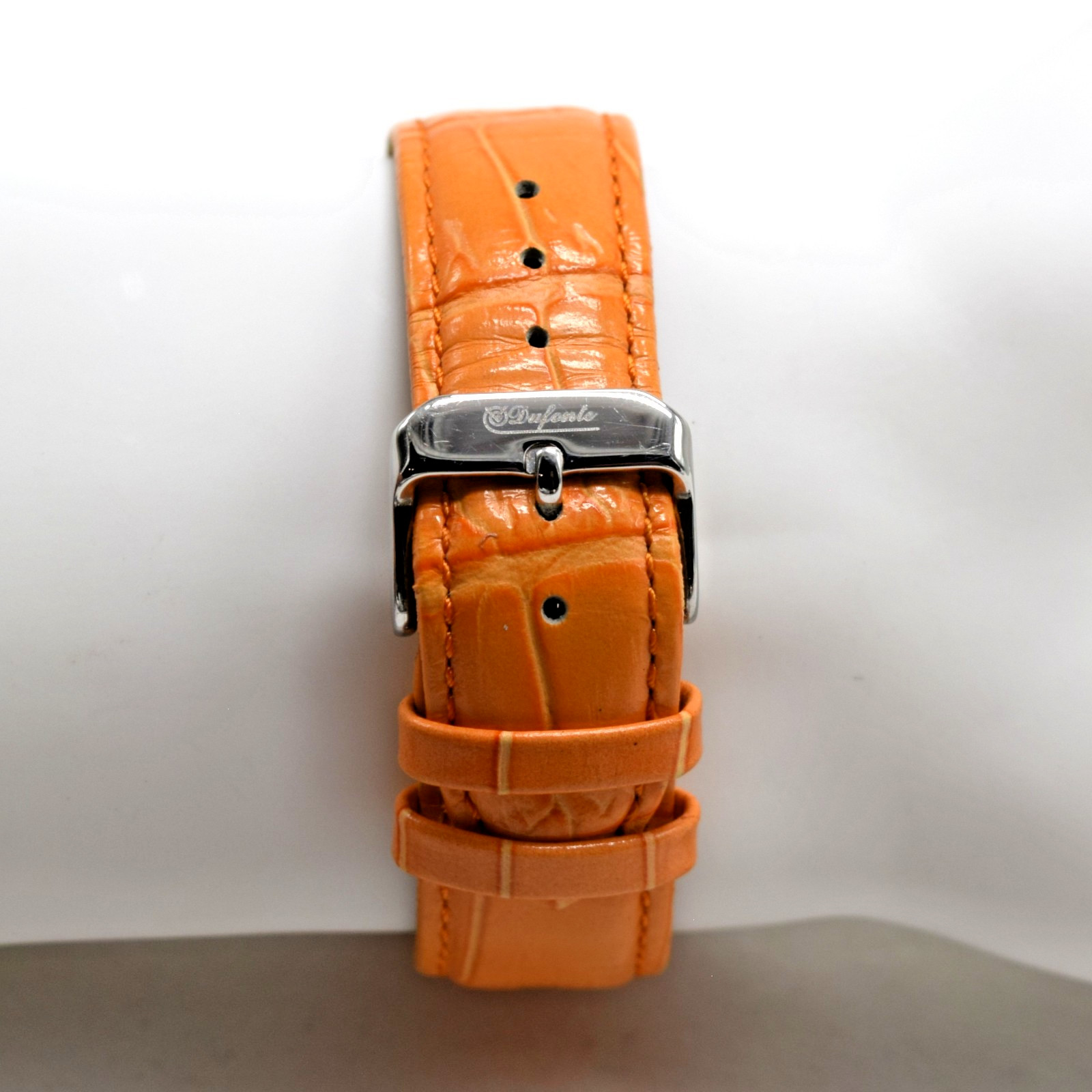 Unisex Dufonte by Lucien Piccard 727022OR All Steel 3 Register Orange Watch