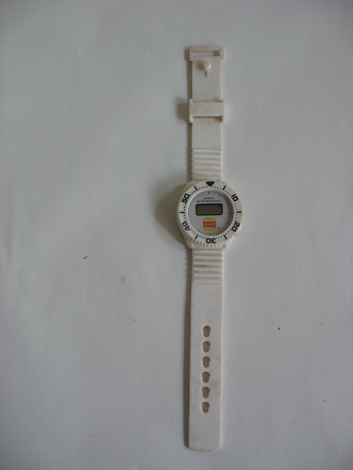 Vtg Burger King White Digital 1990s Rubber Sports Watch food restaurant Premium