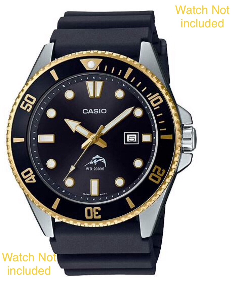 Genuine Casio Watch Band Diver MDV-106-1AV Rubber Strap and Spring Rods.