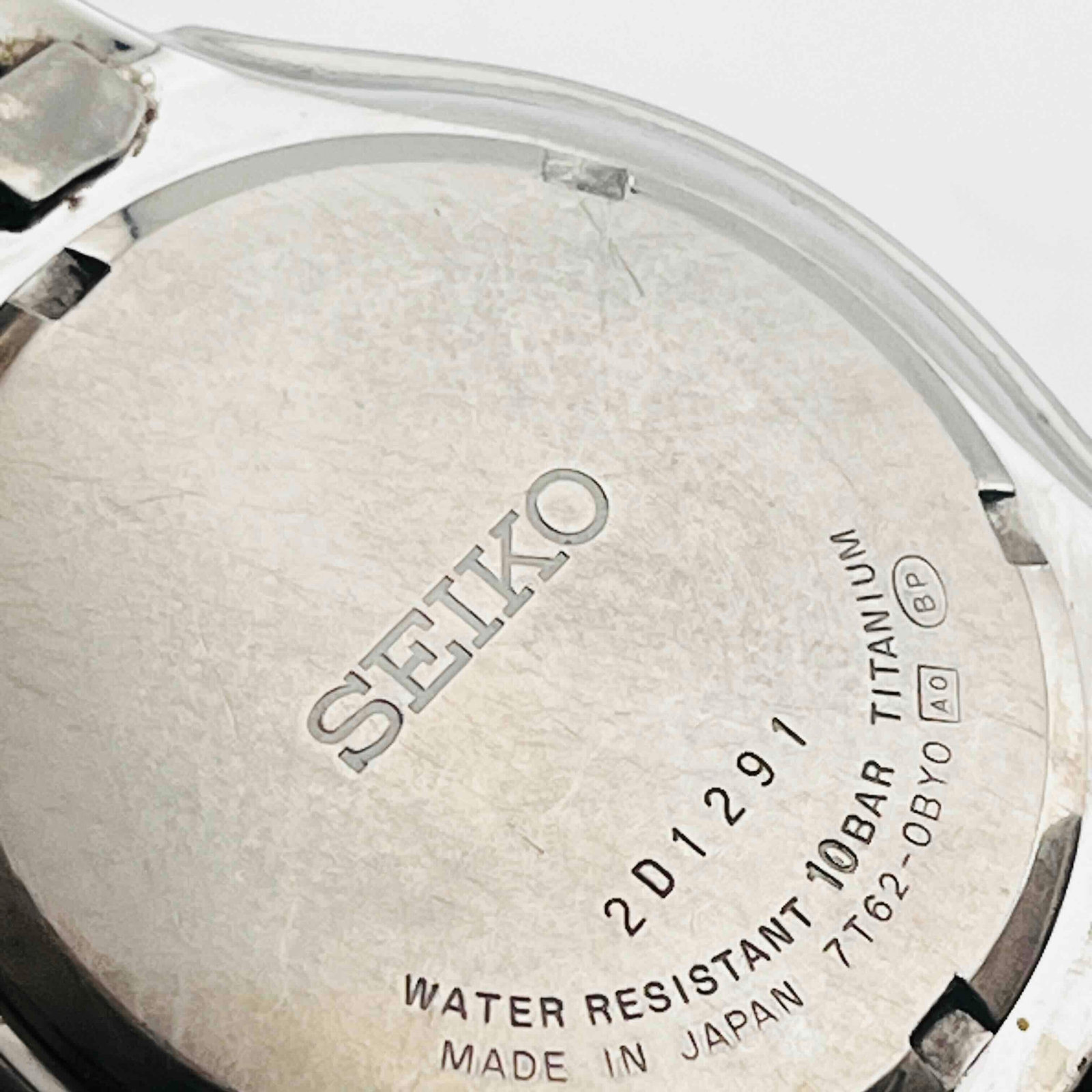 SEIKO 7T62-0BY0 CHRONOGRAPH TITANIUM Silver Black Dial Men’s Watch 38.8mm