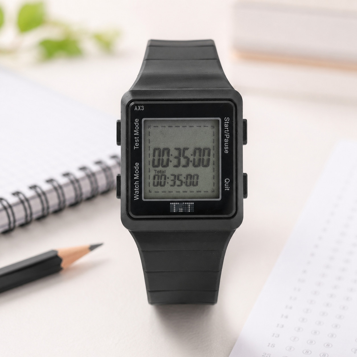 Testing Timers AX3 ACT SAT Pacing Watch Digital Black Rubber 7 In Working