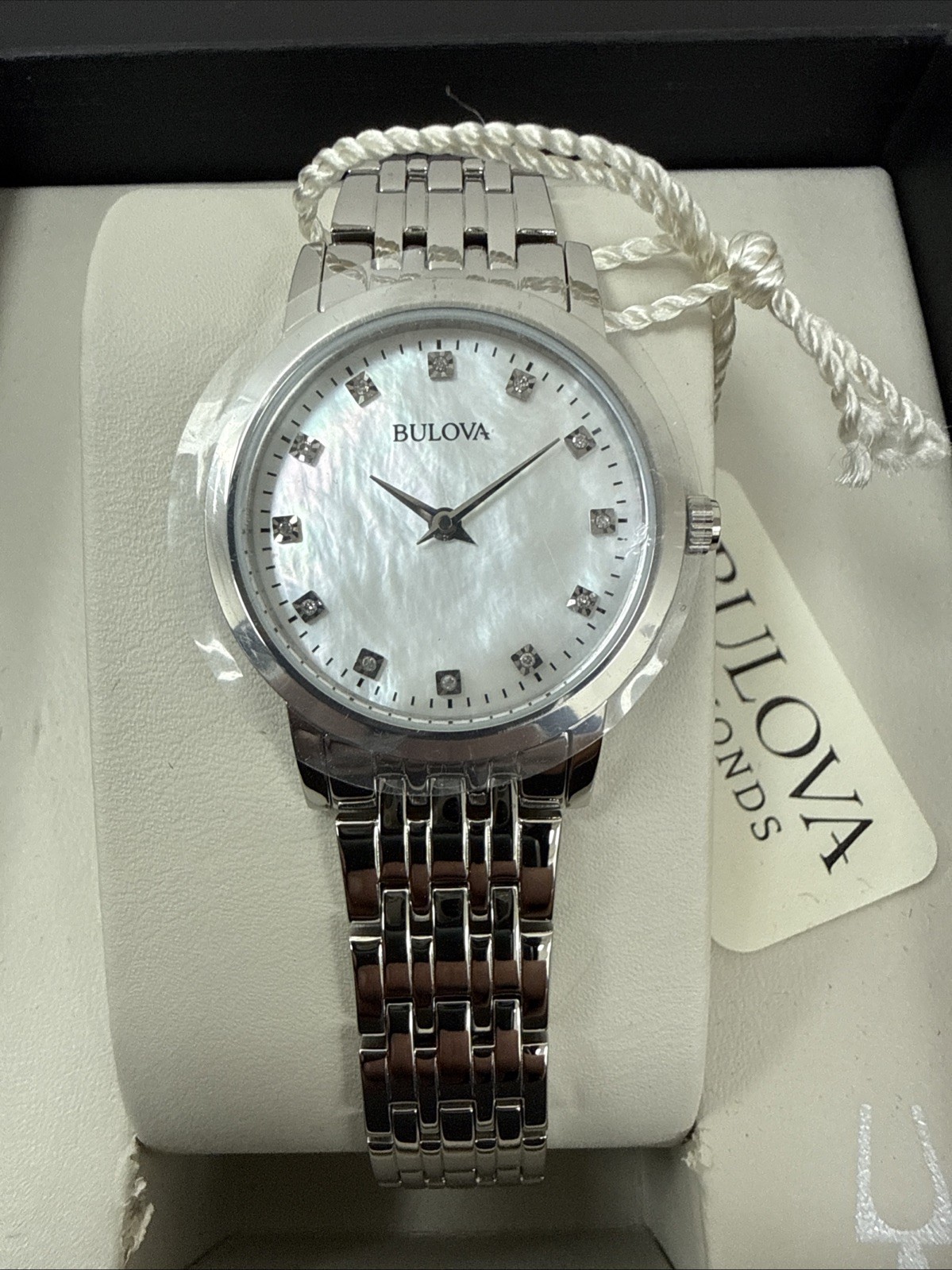Bulova Women’s Classic Diamond Accent Wrist Watch 96P175 NEEDS BATTERY
