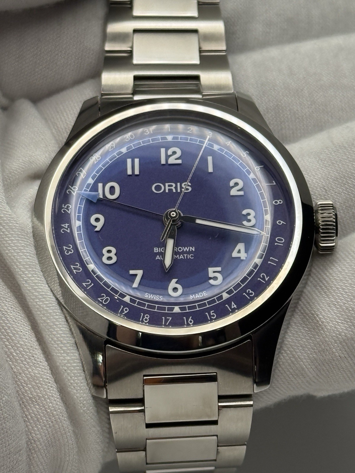 Like new, Oris Big Crown Pointer Date 40mm Purple Dial Watch