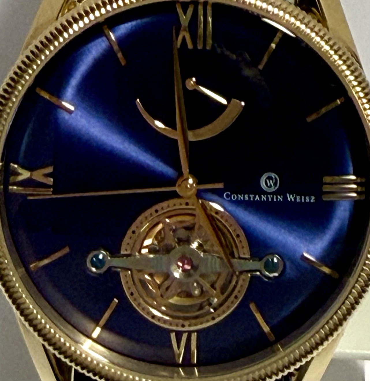 44mm Milled Goldtone Bezel | LE#201/700 | Power Reserve | Constantin Weisz Watch