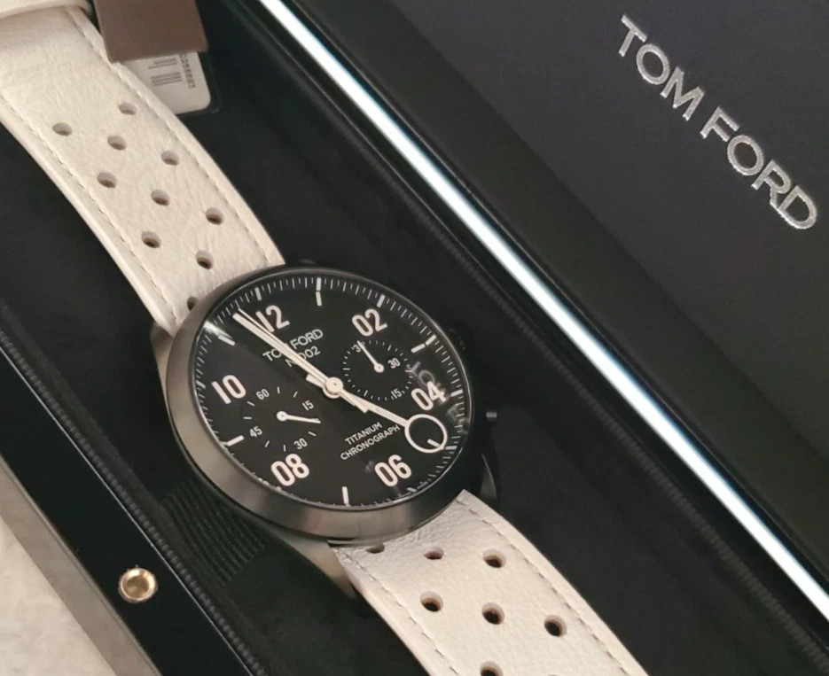 Tom Ford TF002 Limited Titanium Swiss Automatic Chronograph Watch MSRP $2,995