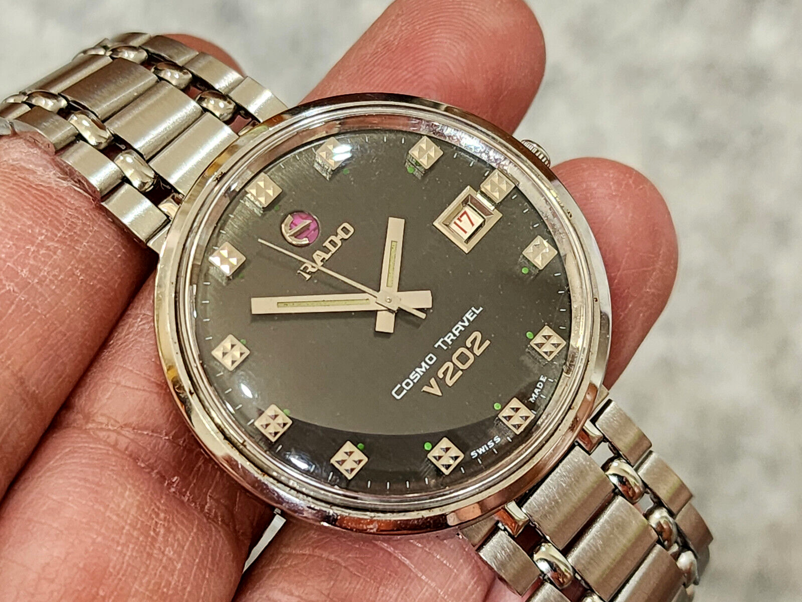 RARE RADO COSMO TRAVEL V202 AS 1858 Swiss Automatic Gents Watch Gents.