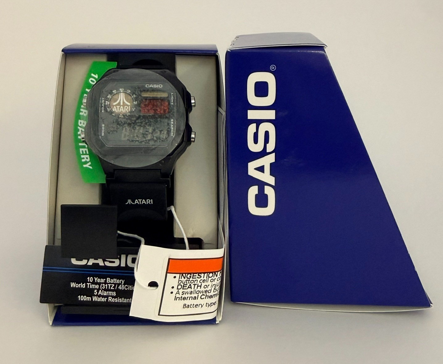Custom Casio AE1200 Watch ATARI 2600 Inspired MOD Negative Display Color Filter