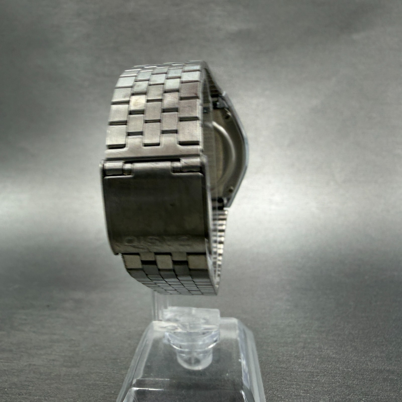Casio B612 Watch Men 35mm Digital Black Dial Silver Tone Octagon New Battery VTG