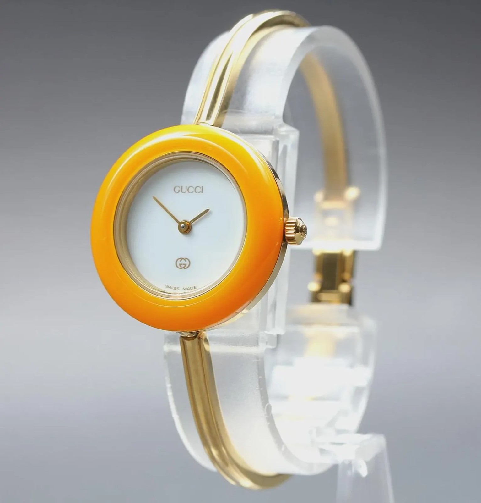 [Near MINT+] Vintage GUCCI Change Bezel 1100-L 26mm Orange Quartz Women’s Watch