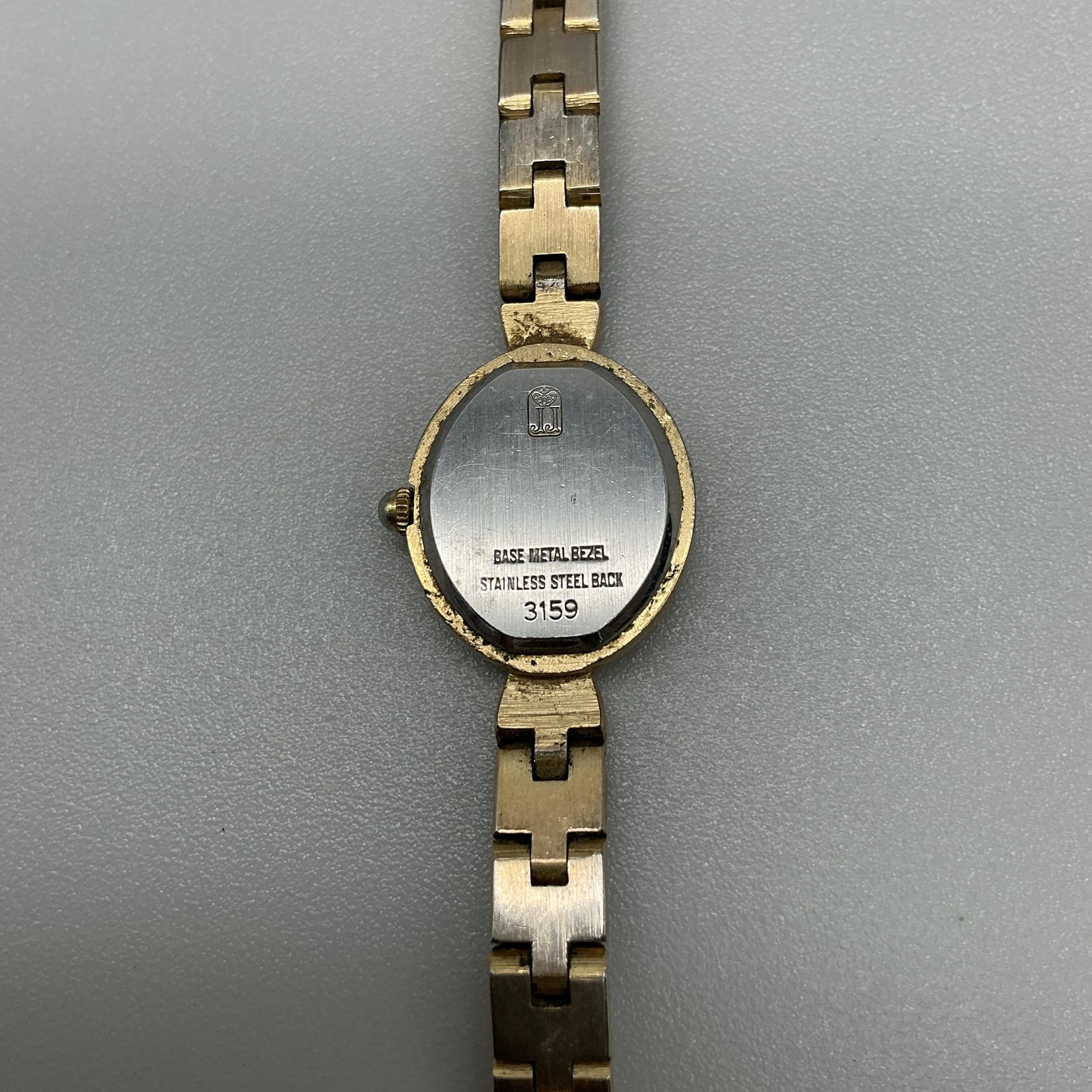 Vintage Jules Jurgensen Womens Watch 17mm Blue Dial Two Tone New Battery 6.5″