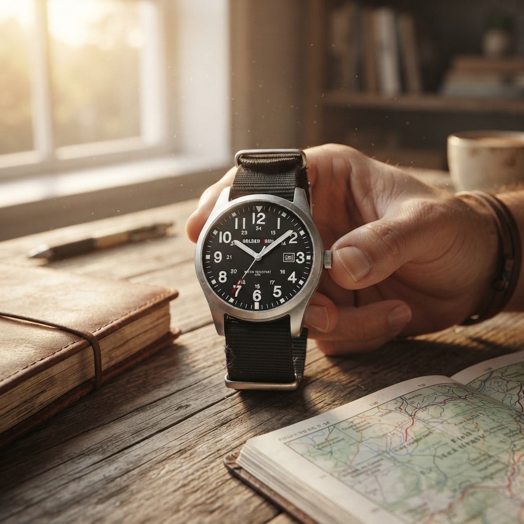 Men’s Military Watch | Luminous Dial, Nylon Strap, Water-Resistant Design