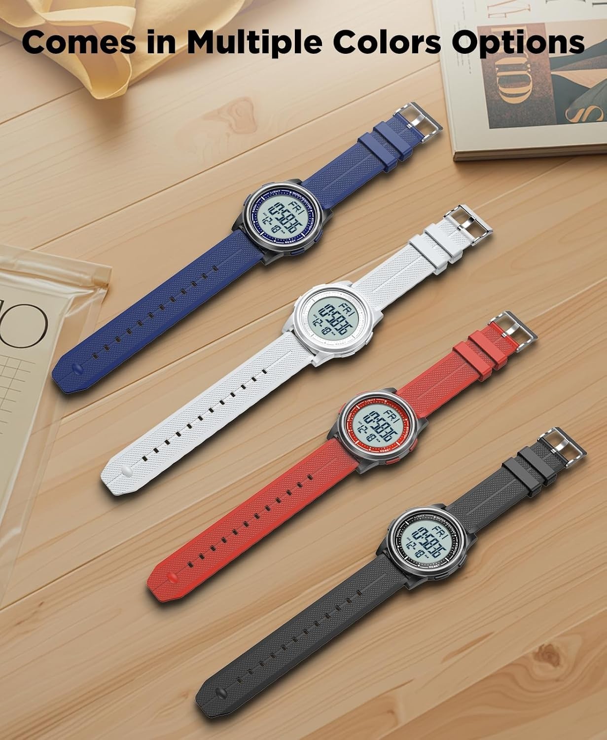 Modern Digital Watch for Active Lifestyles: 50M Waterproof & Lightweight Comfort