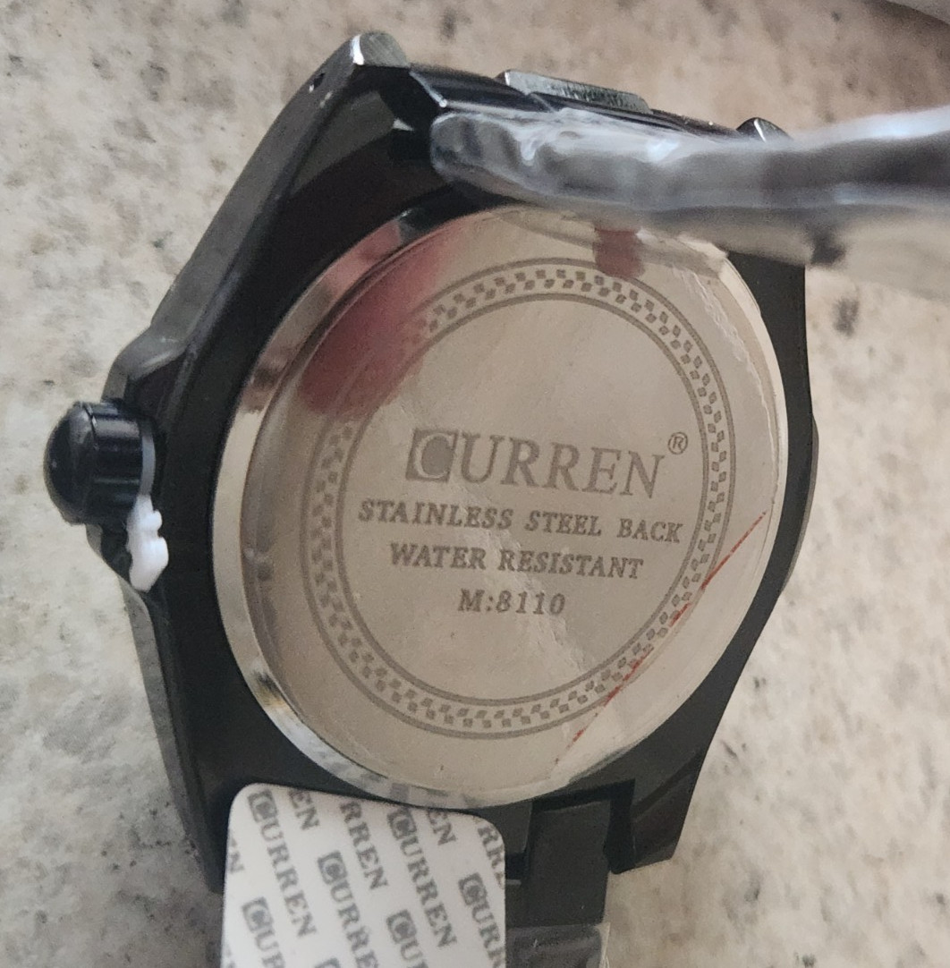 Curren 8110 Black White Sports Waterproof Analogue Wrist Watch 20.5cm Band