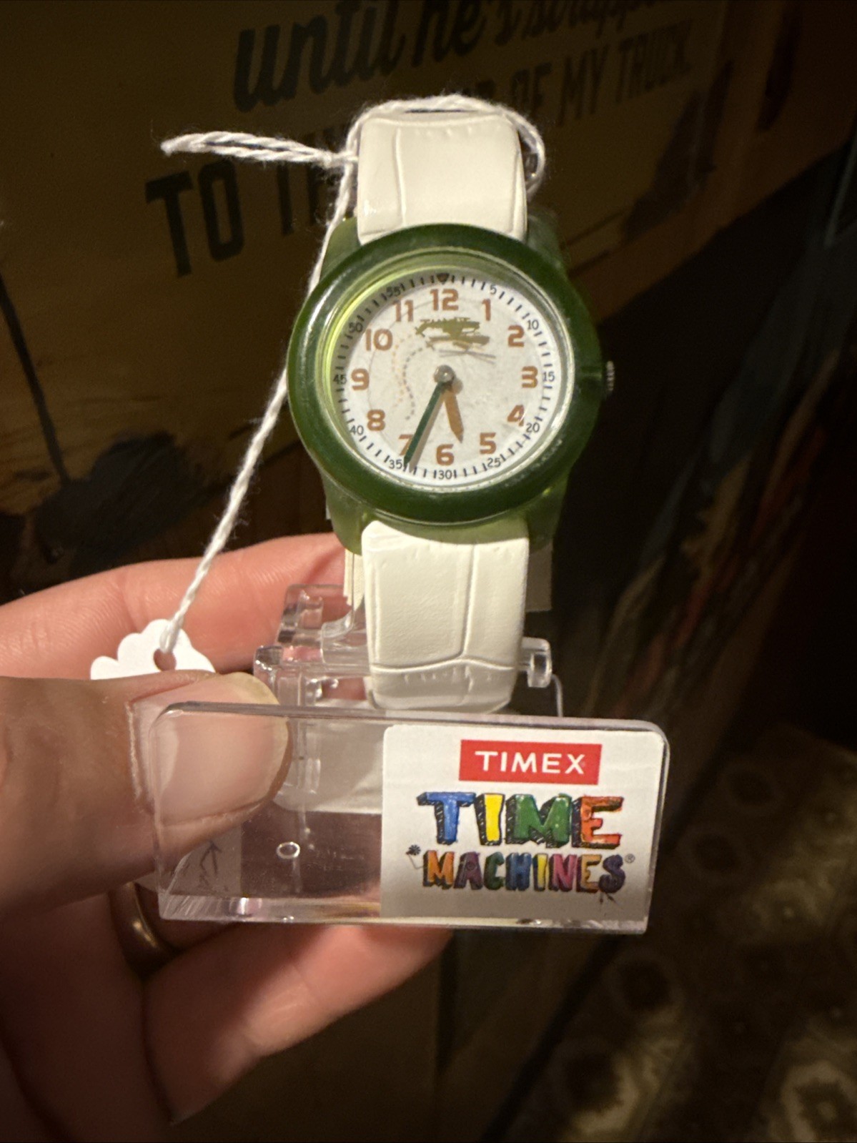 TIMEX TIME⌚️ MACHINES 29mm Green 🚁helicopter Replacement White Band For Kids