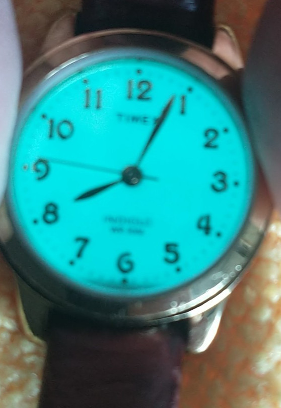 Timex Watch Women Gold,Pearl,T21693,Indiglo,Leather strap,30M,New Battery