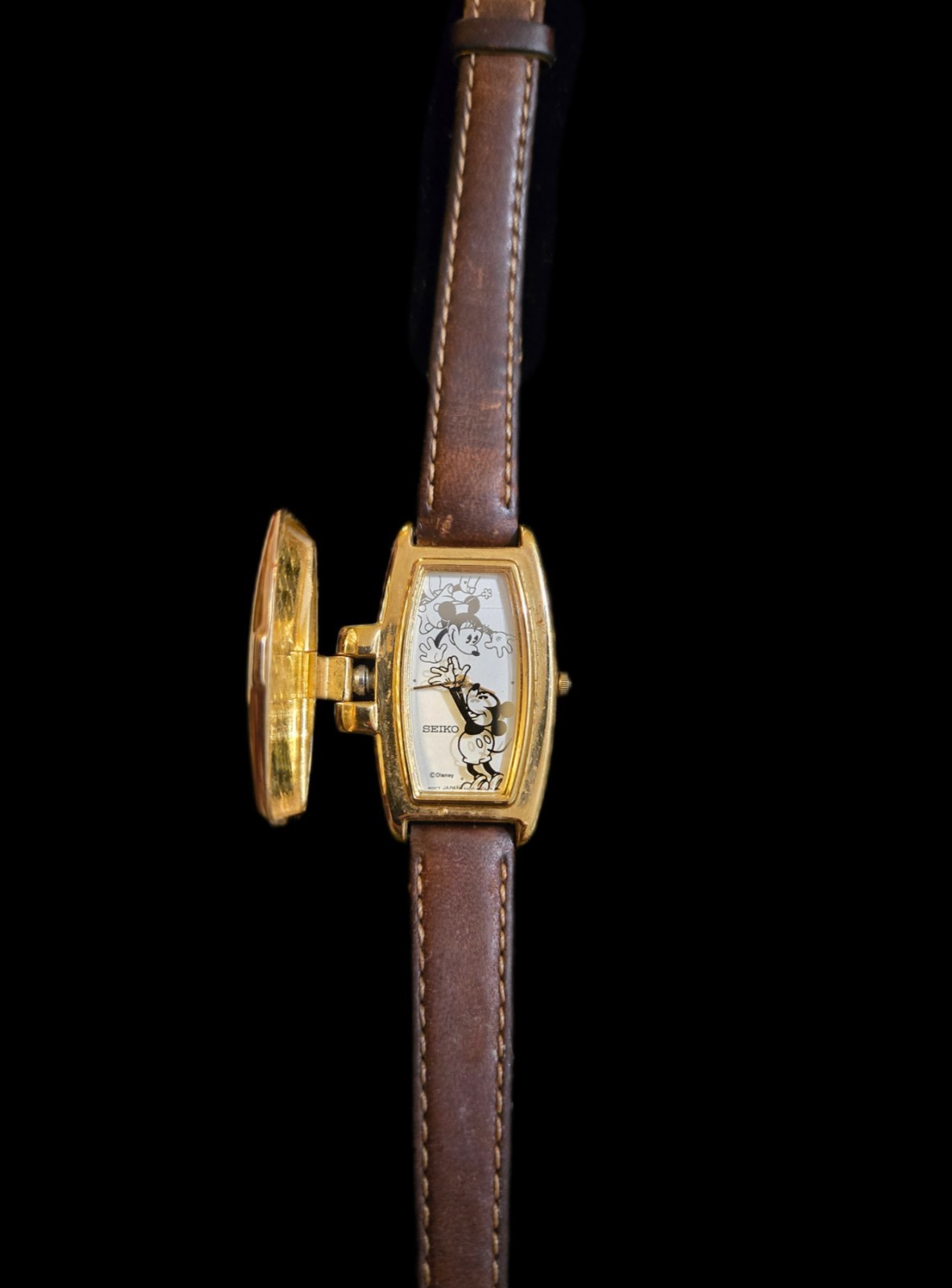 Disney Seiko Womens Mickey Mouse Watch! Flip-top 1928
