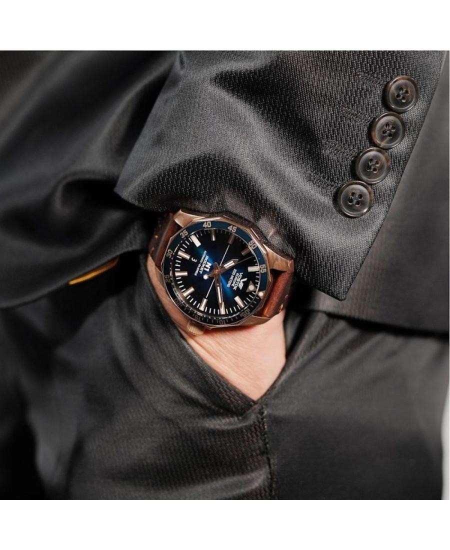 VOSTOK EUROPE Men Analog Automatic Casual Watch Classic Dress Blue Dial Waterpro