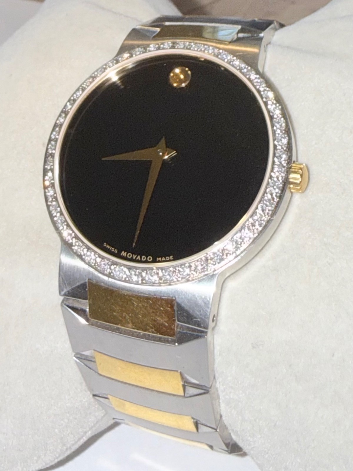 Authentic Movado Temo Two Tone Men’s Lab Grown Diamond Watch