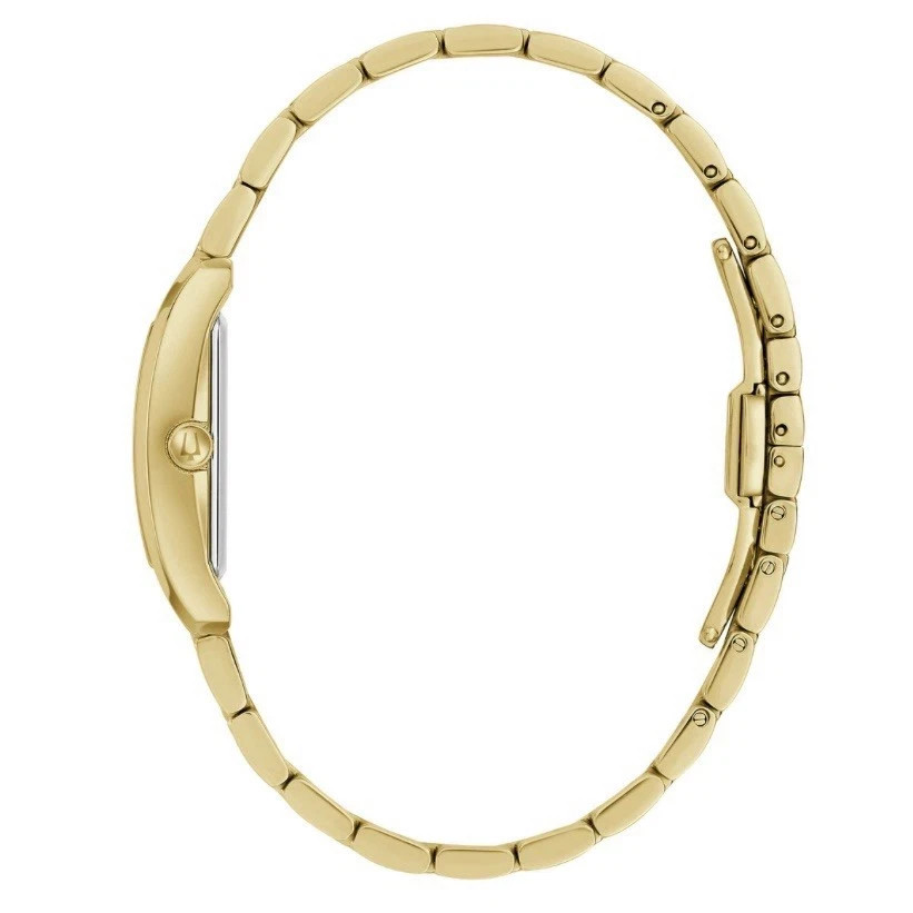 Bulova 97P181 Ladies MOP Diamond Dial Gold Stainless Classic Tank Watch