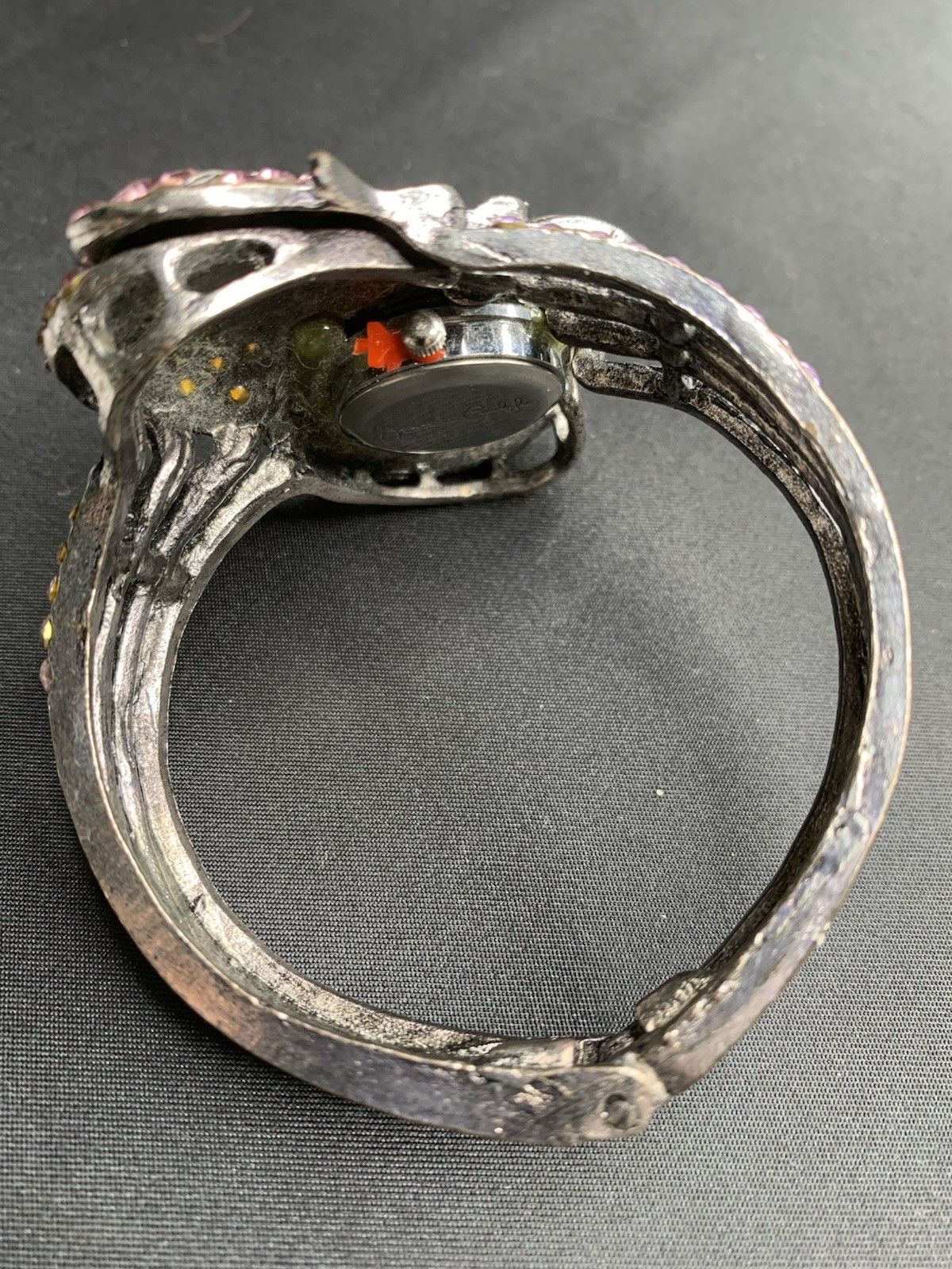 Jessica Carlyle Butterfly Bracelet Watch Rhinestone Bangle Quartz UNTESTED