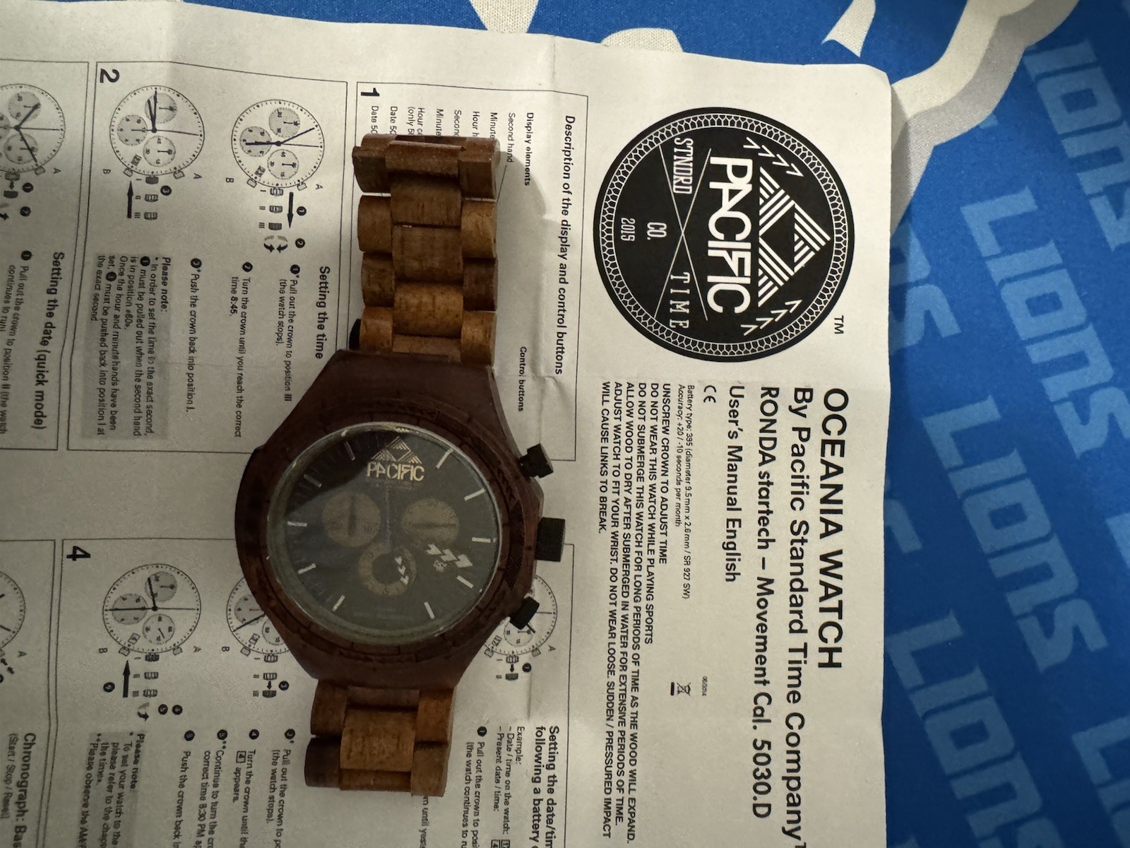 Pacific Standard Time Koa Wood Chronograph Watch