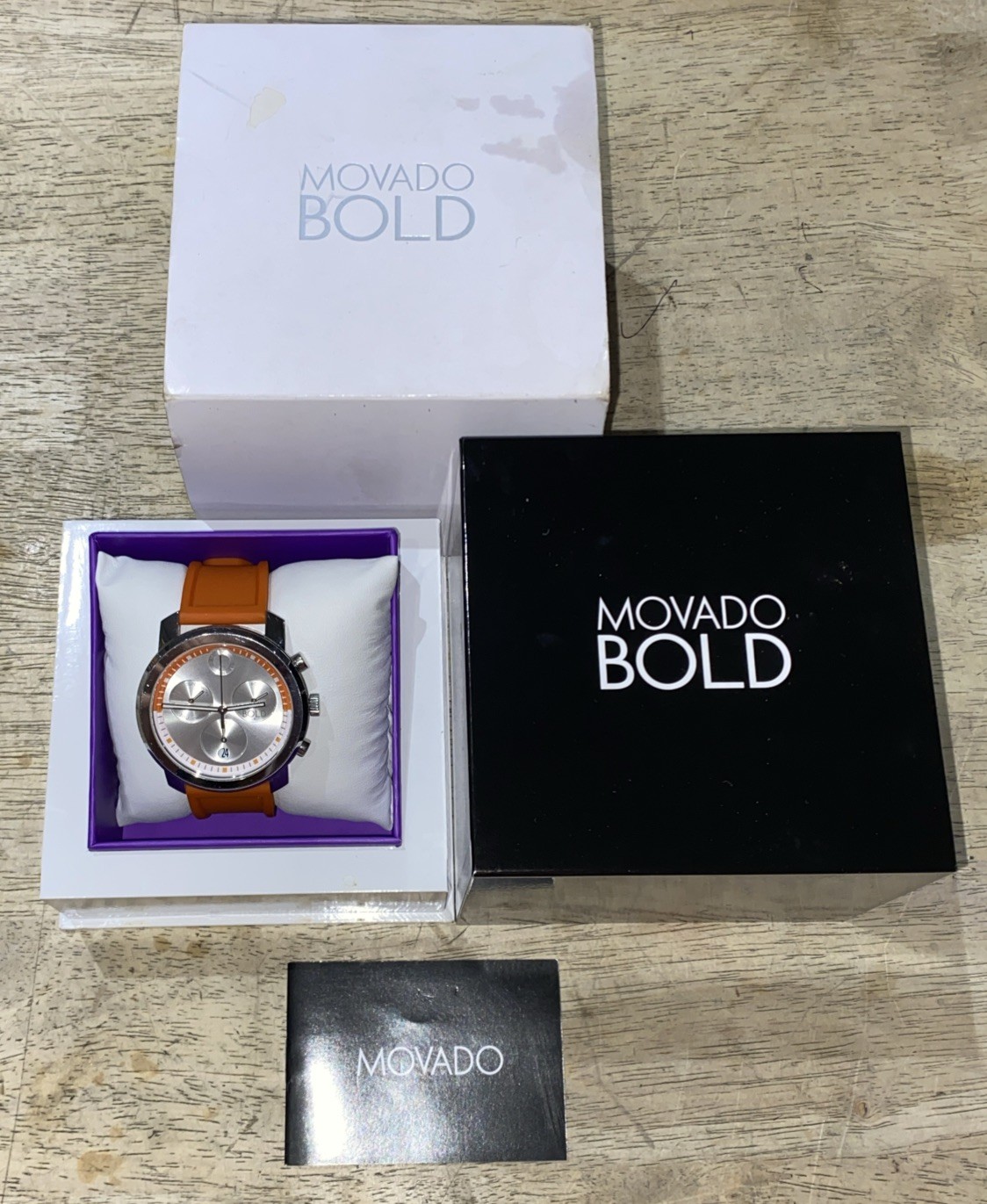 Movado BOLD MB.01.1.14.7060 Men’s Watch, Orange/White