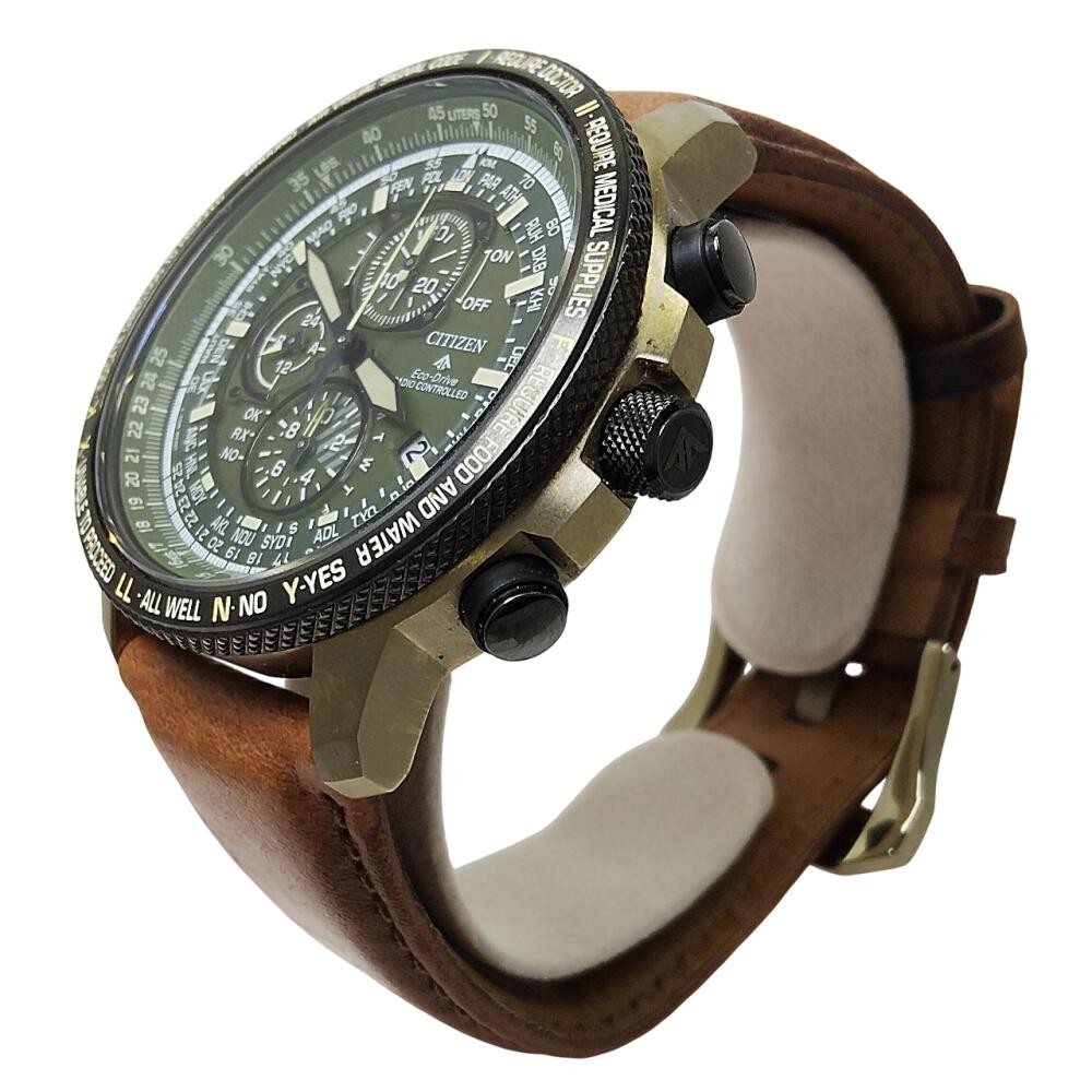 Citizen Promaster SKY AT8194-11X Titanium GMT Chrono Mens Watch, From Japan