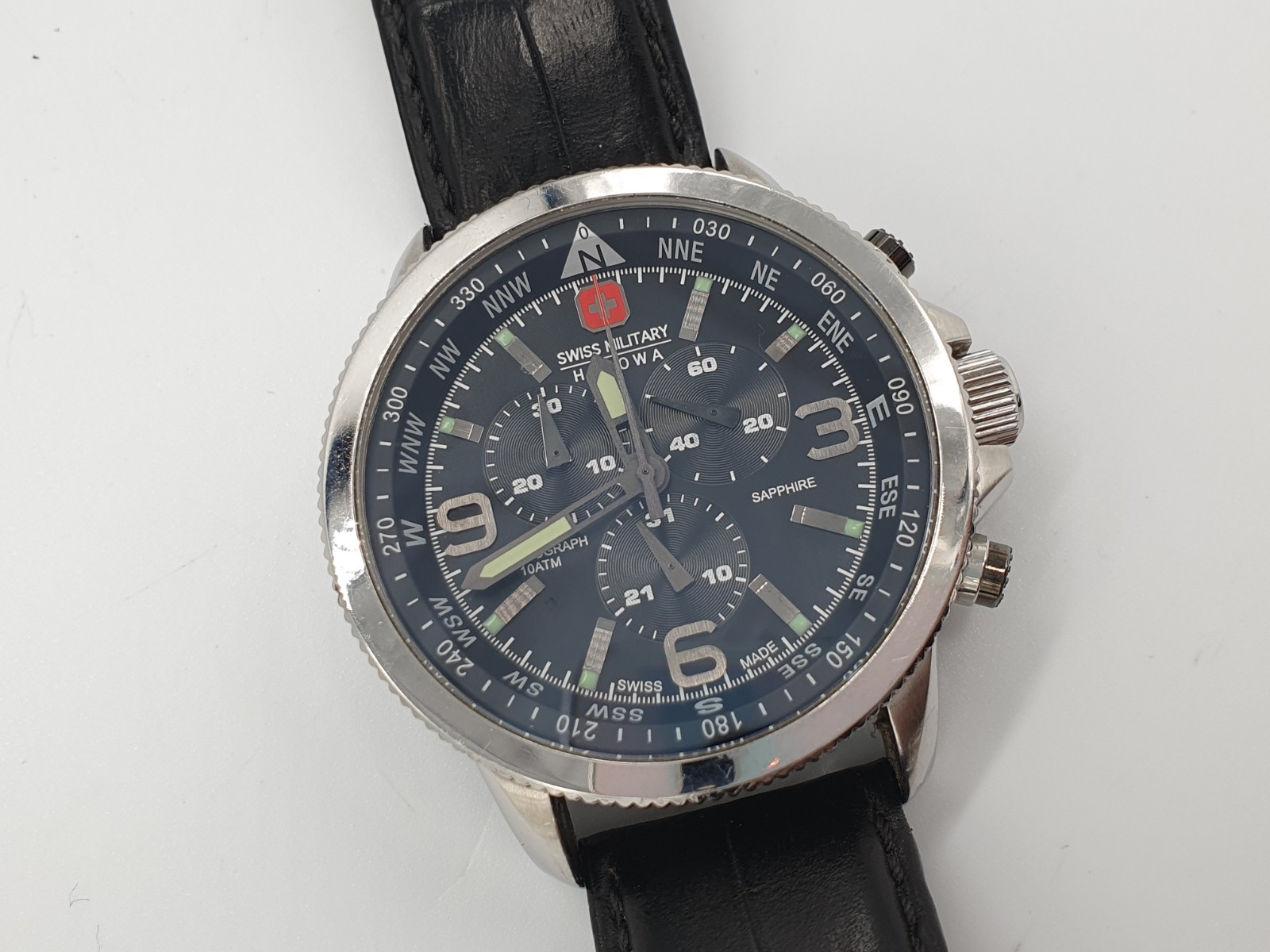 Swiss Military Hanowa Arrow Men’s Watch With Black Leather Strap