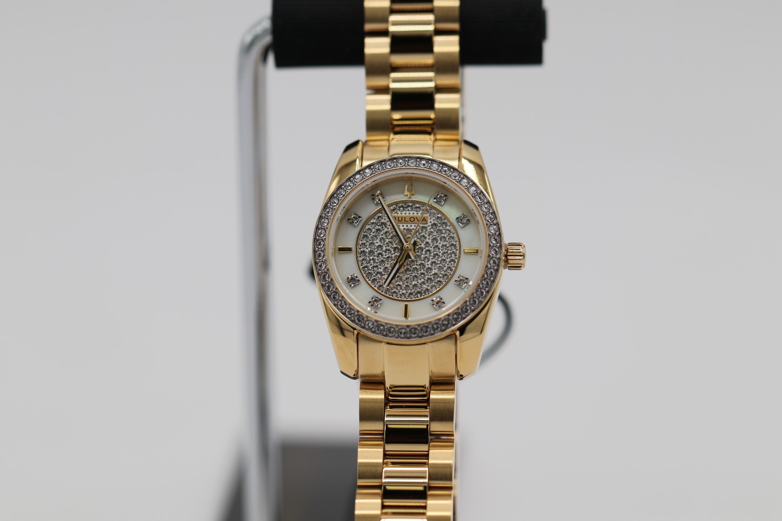 Bulova 98L315 Crystal Pave Gold-Tone Women’s Dress Watch – MSRP $249