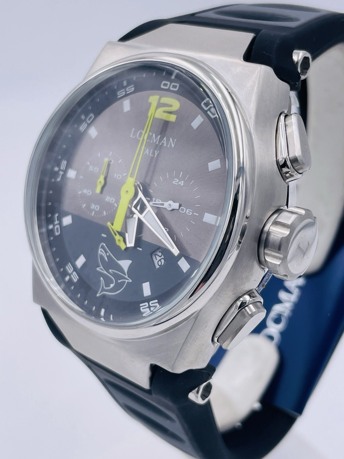 Locman Mare Chrono 555ACKYG/549 44mm Rubber Steel Watch Hot Sale New
