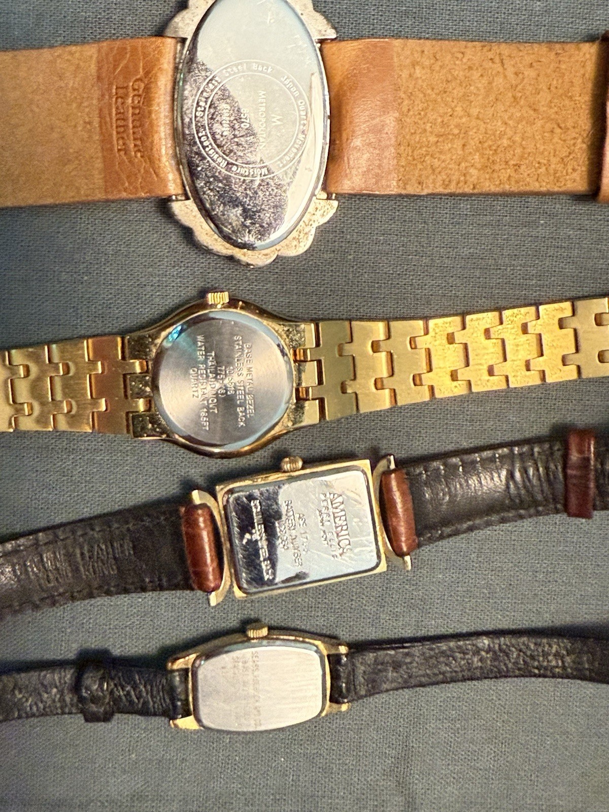 VTG LOT- 4 LADIES QUARTZ WRISTWATCHES – Phasar, AK II, Perry ELLIS,Metropolitan