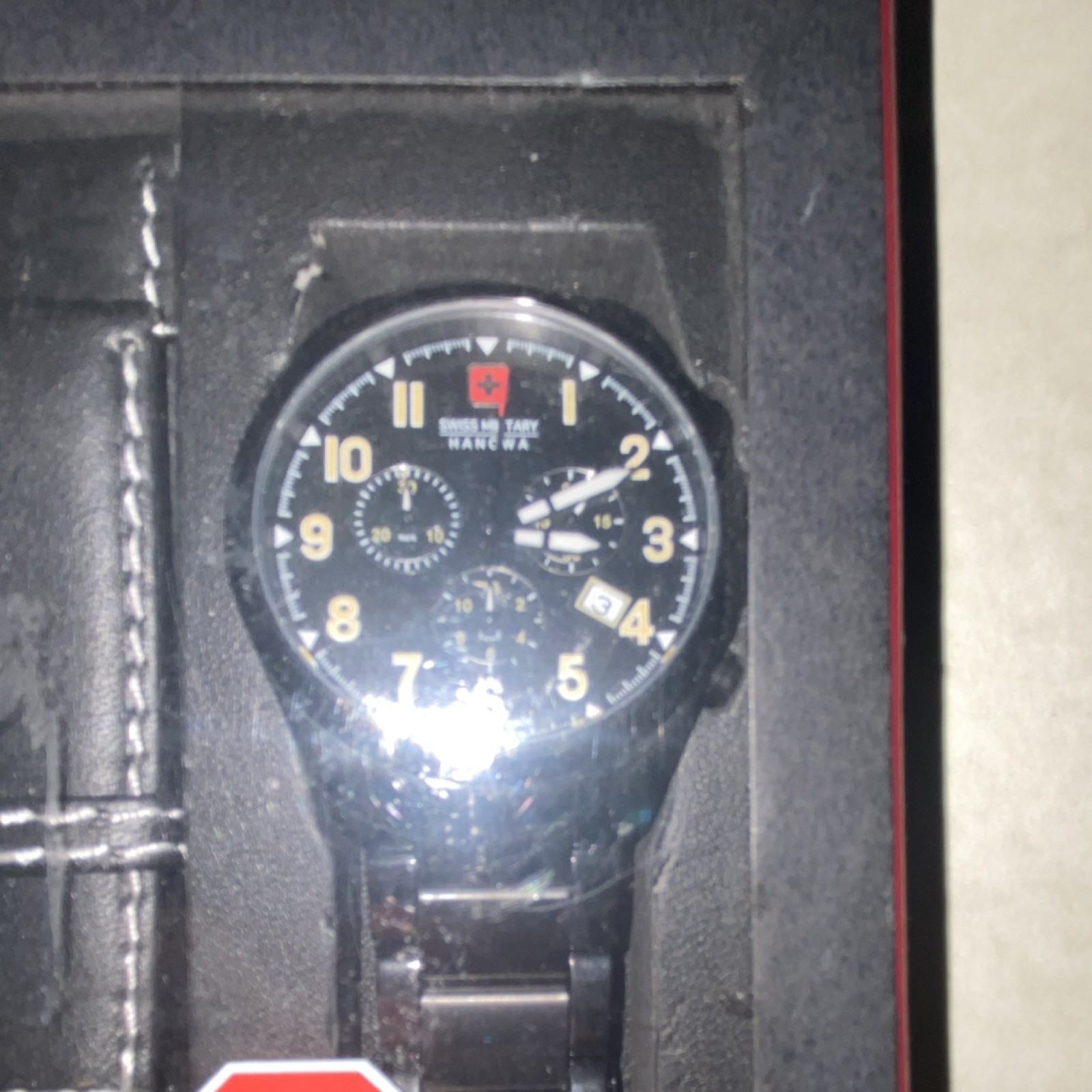 Swiss Military Hanowa Men’s Chronograph Date Quartz Black Dial 42mm Leather