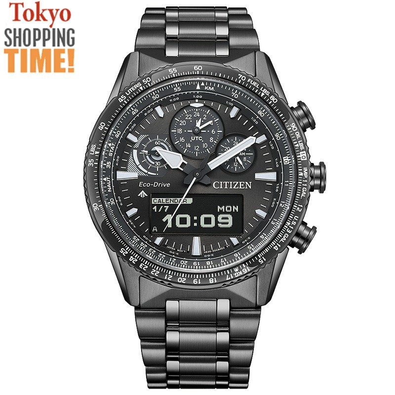 Citizen Promaster Sky JV2005-58E Eco-Drive Black Solar Radio Men Watch NEW